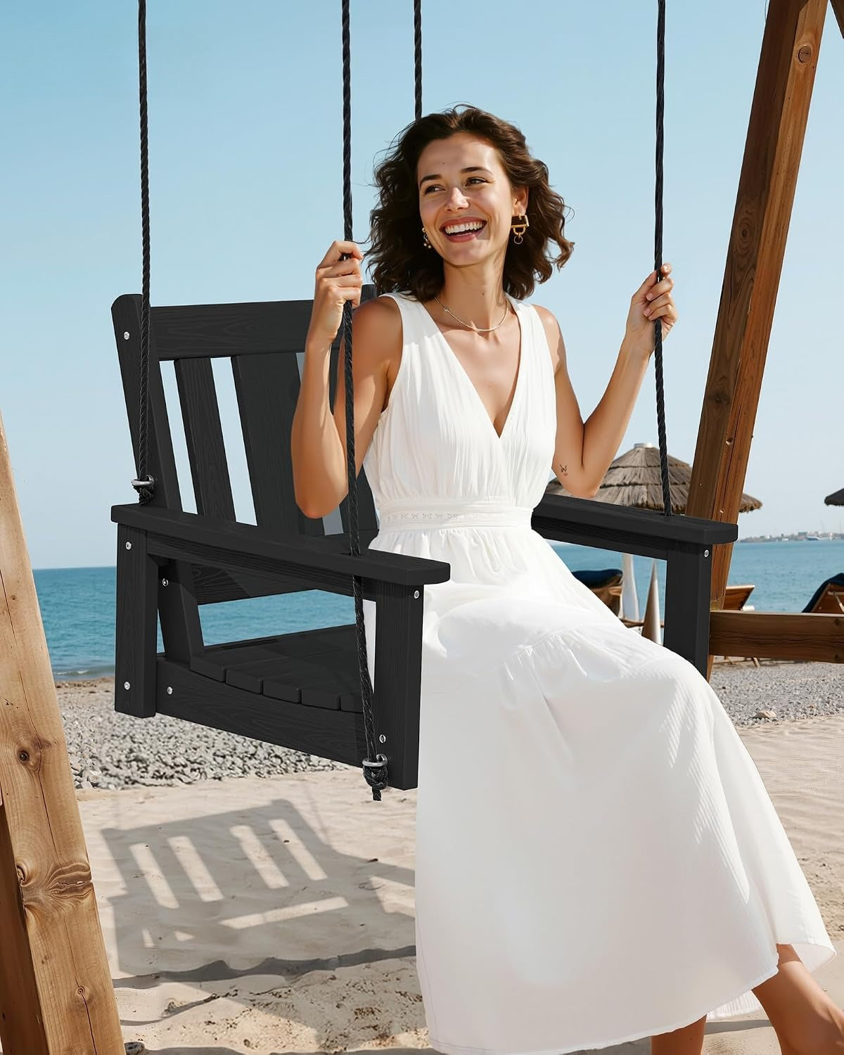 HDPE Single Outdoor Porch Swing Chair
