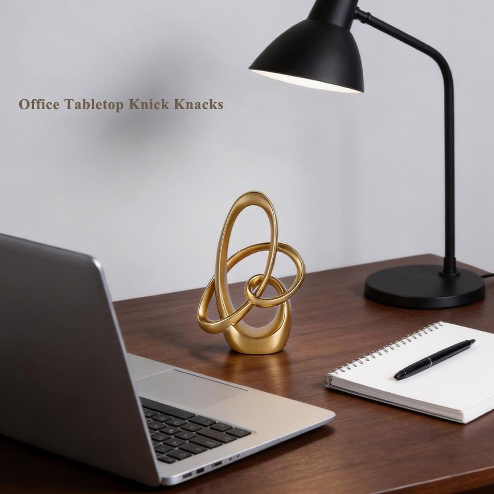 Resin Golden Knot Abstract Home Decor Sculpture