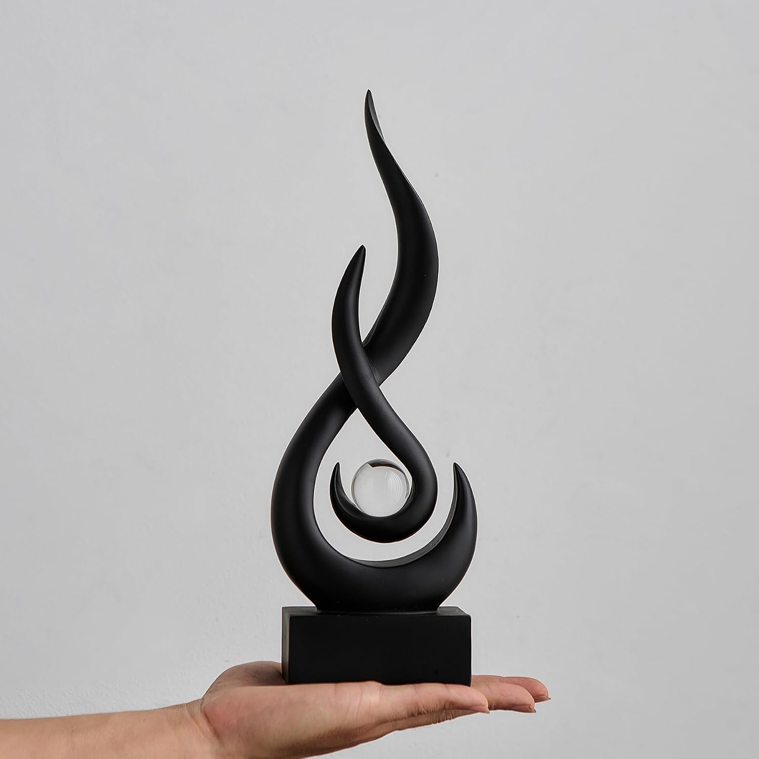 Black Abstract Flame Home Decor Sculpture