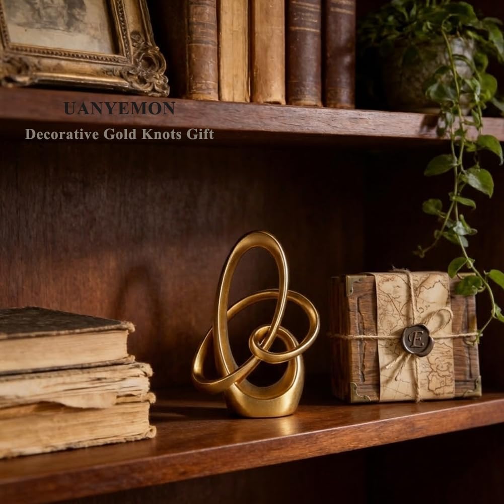 Resin Golden Knot Abstract Home Decor Sculpture