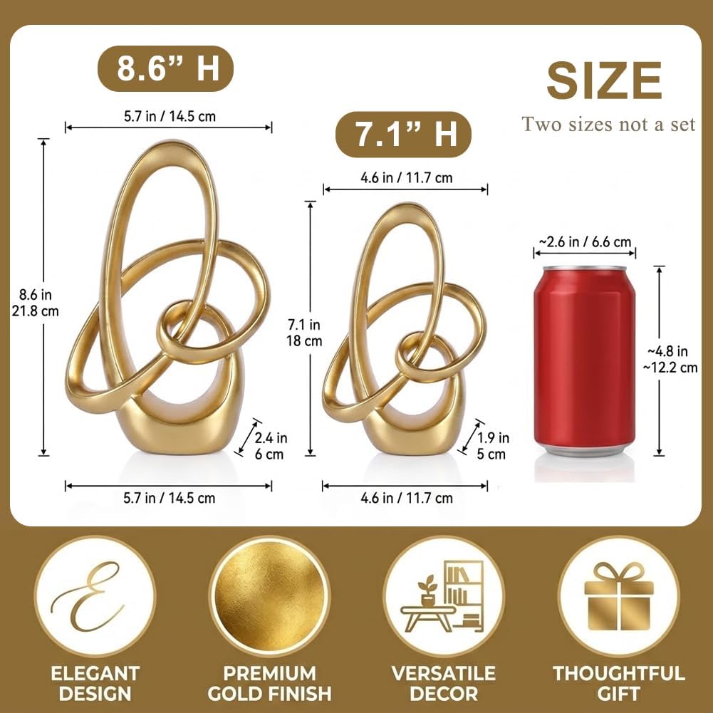 Resin Golden Knot Abstract Home Decor Sculpture