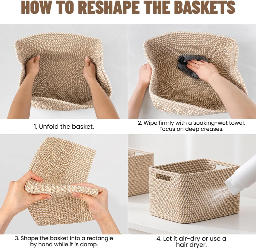 Decorative Woven Storage Baskets 5‑Pack