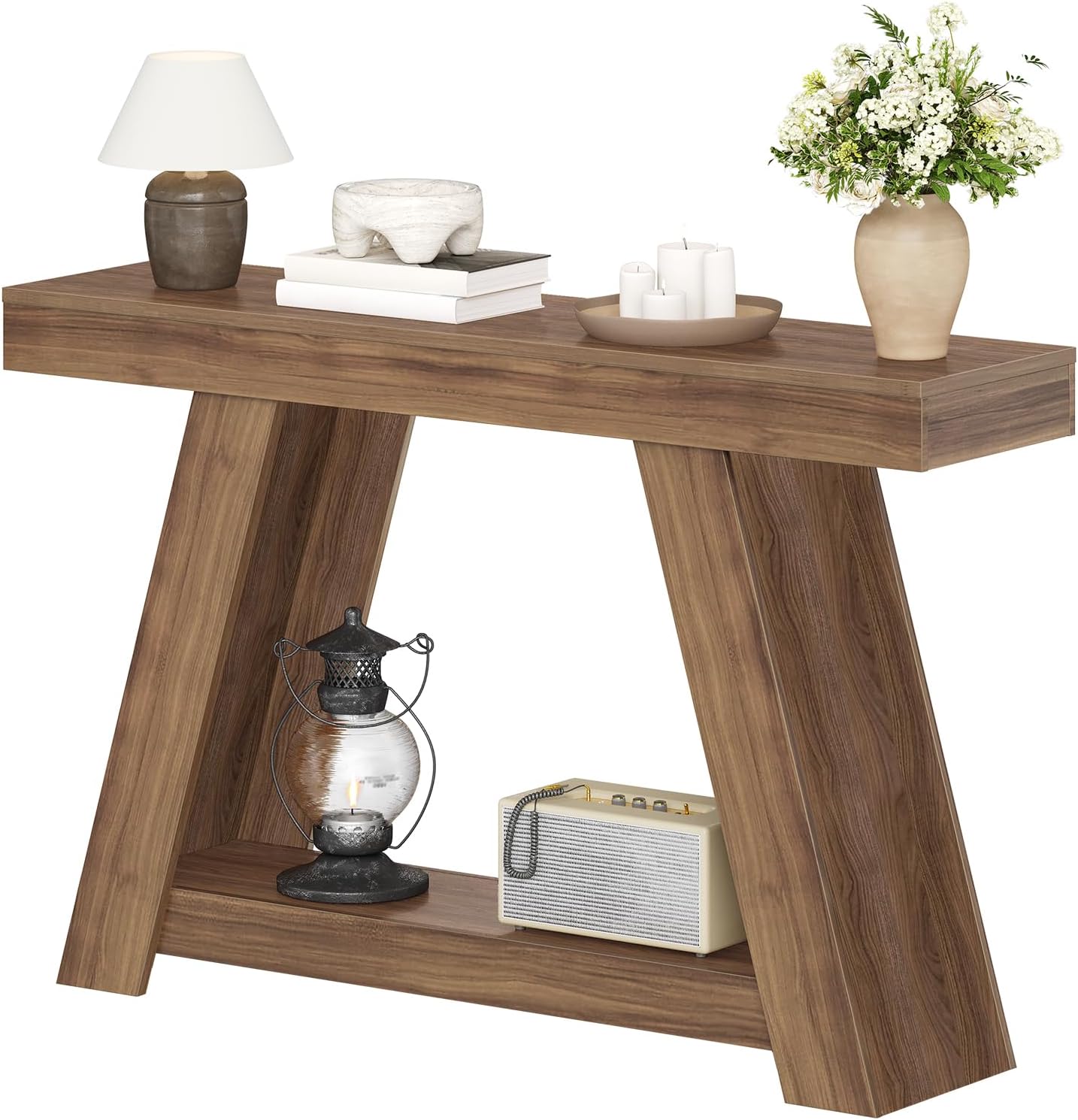 Narrow 2‑Tier Entryway Console Storage Table