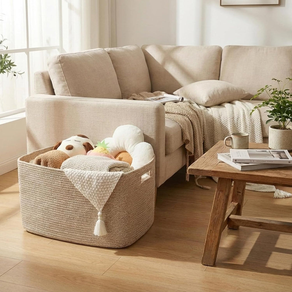 Large Woven Cotton Rope Storage Basket