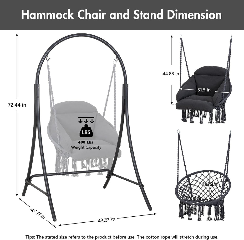 Hammock Swing Chair With Stand Cushion