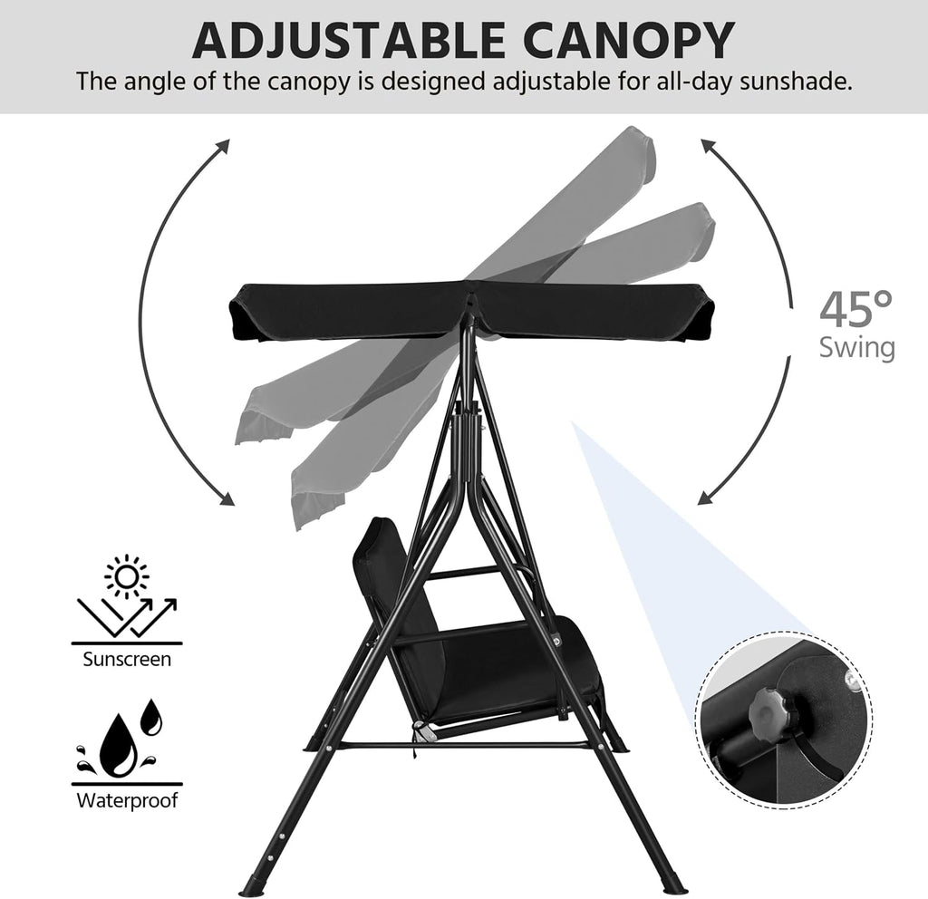 3‑Seat Outdoor Patio Swing Chair