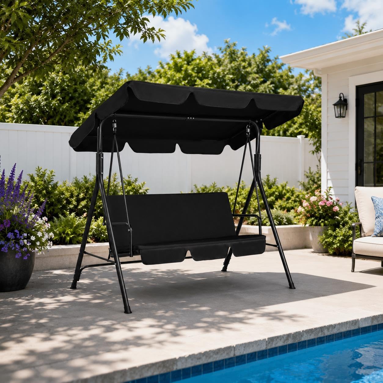 3‑Seat Outdoor Patio Swing Chair
