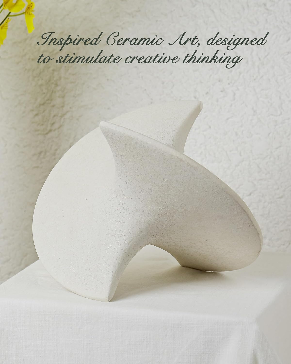 White Abstract Balancing Home Decor Sculpture