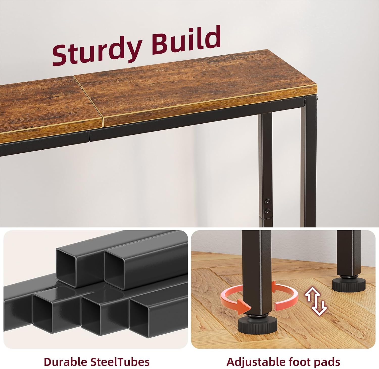 Narrow Rustic Entryway Sofa Console Table