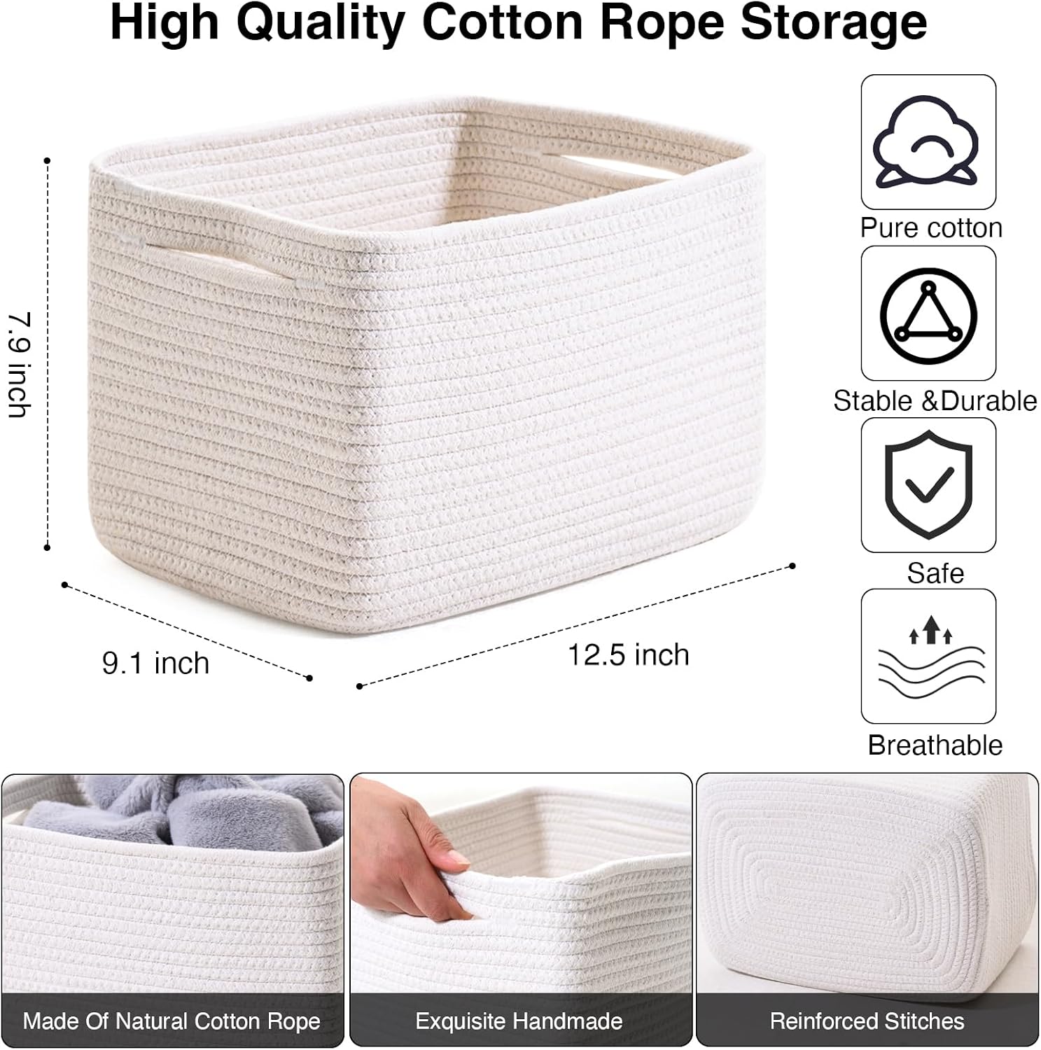 Fabric Storage Baskets 4‑Pack for Organization