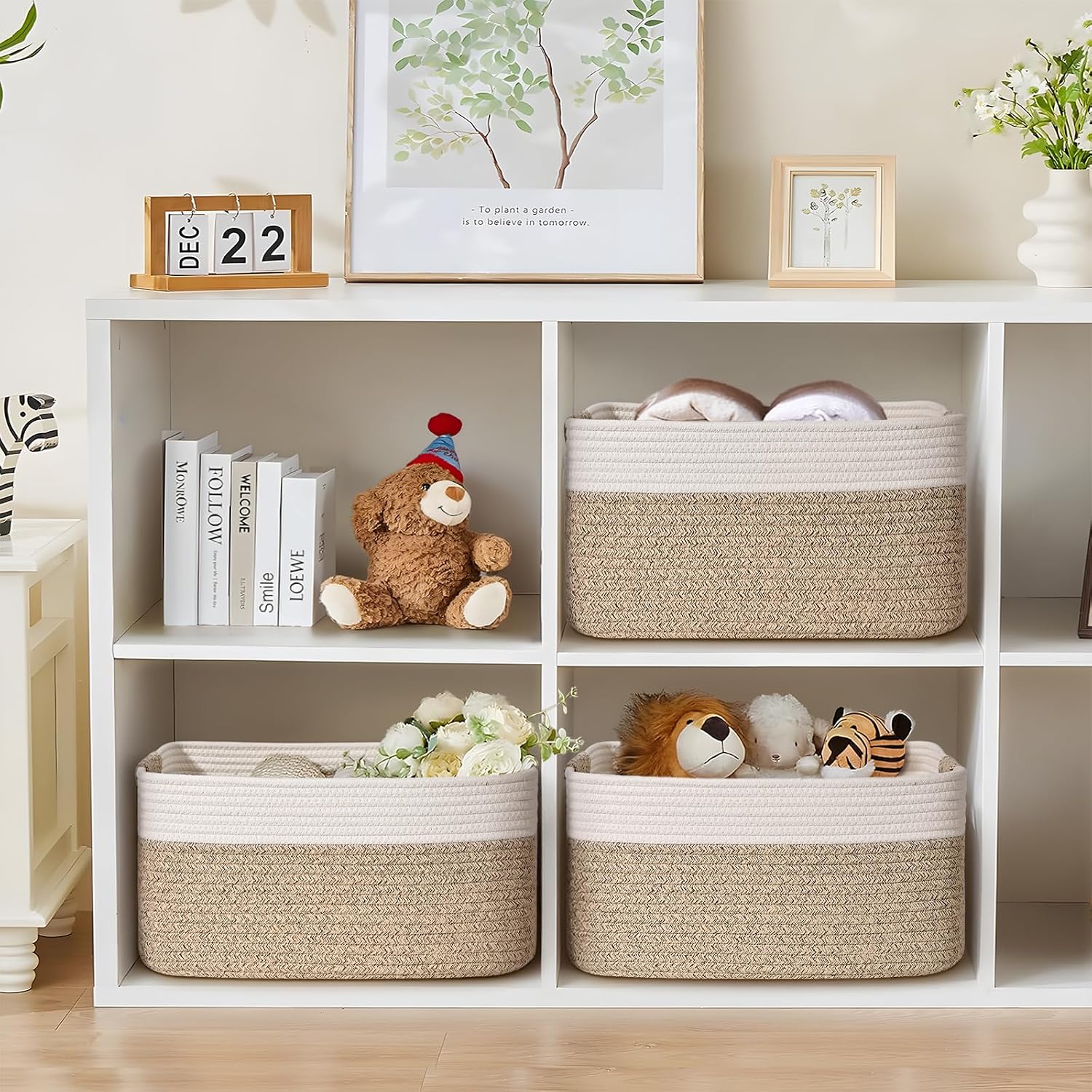 Large Woven Cotton Rope Storage Baskets