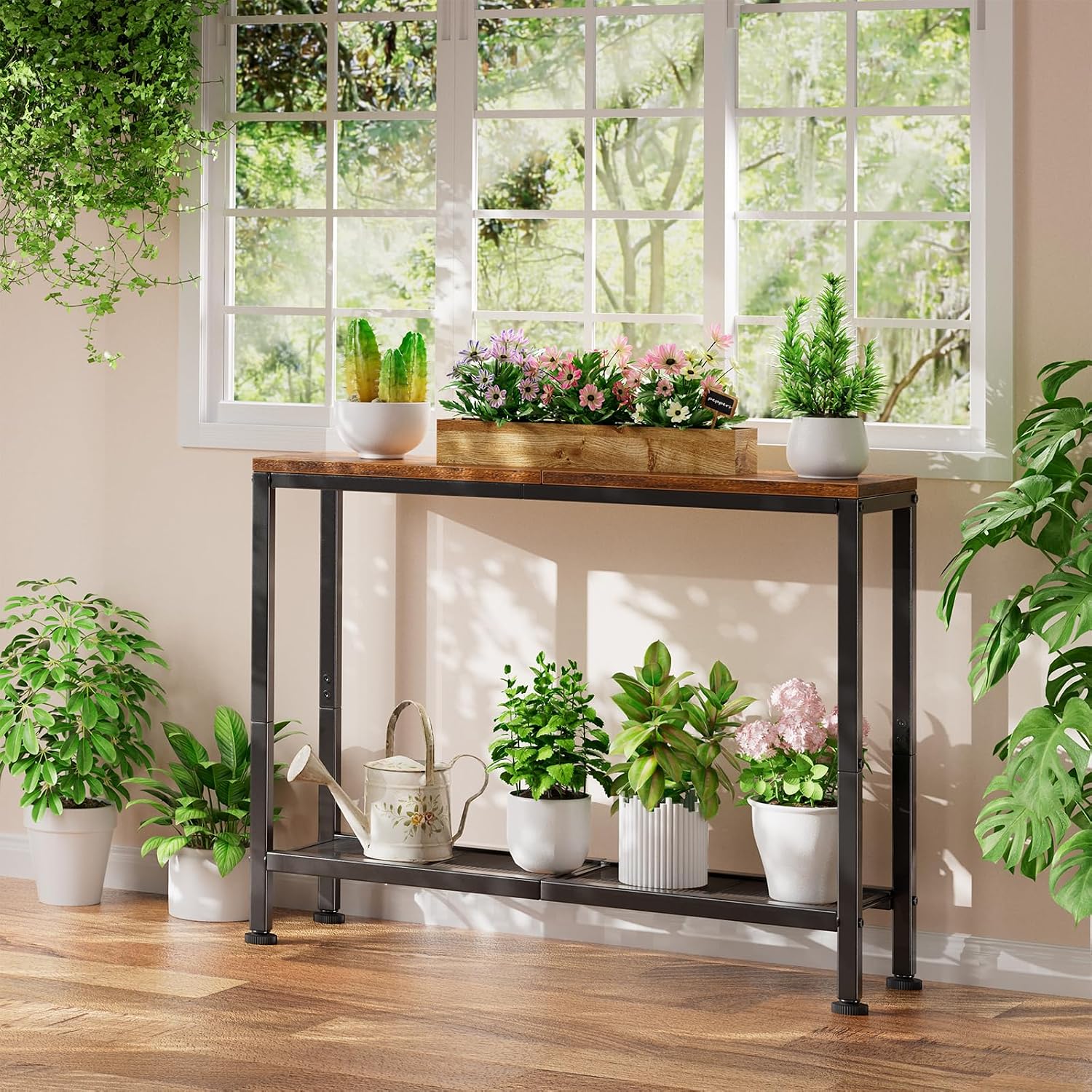 Narrow Rustic Entryway Sofa Console Table