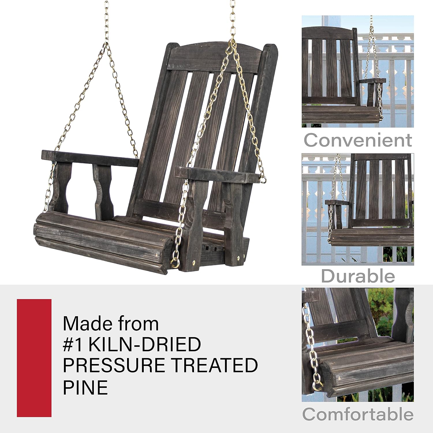 Heavy‑Duty Outdoor Mission Swing Chair