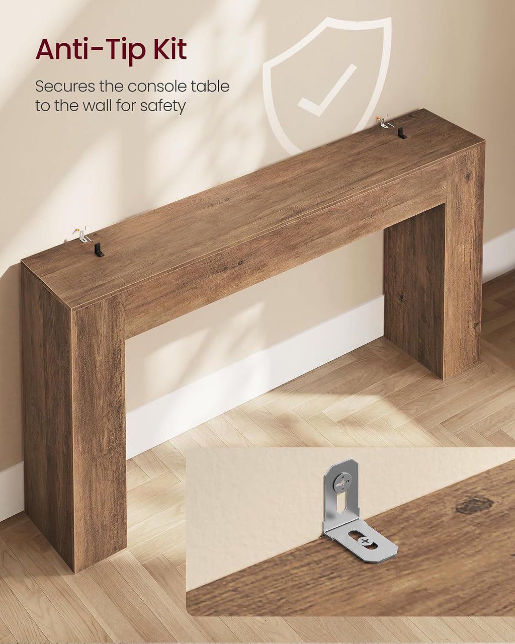 Farmhouse Thick‑Top Long Entryway Console Table