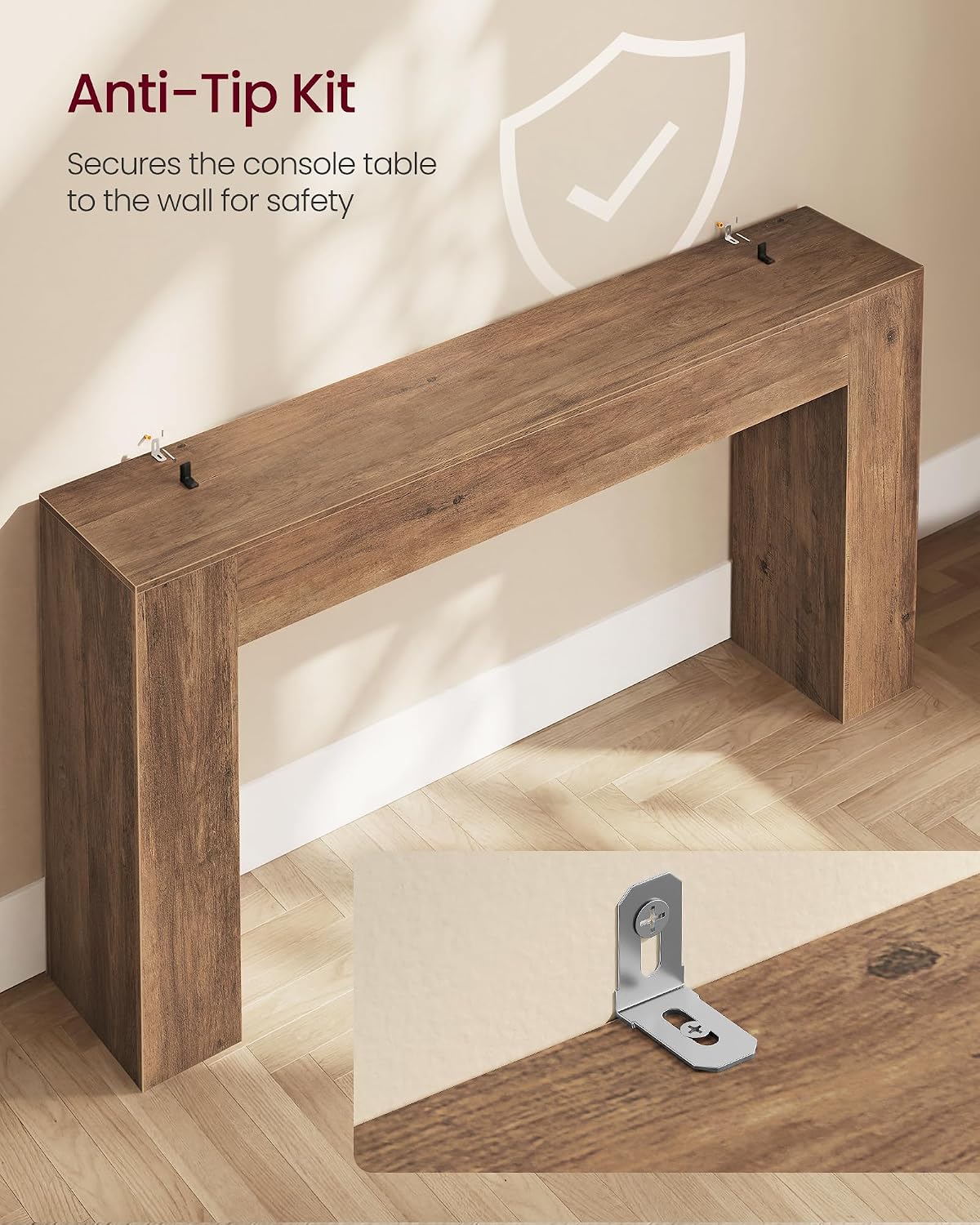 Farmhouse Thick‑Top Long Entryway Console Table