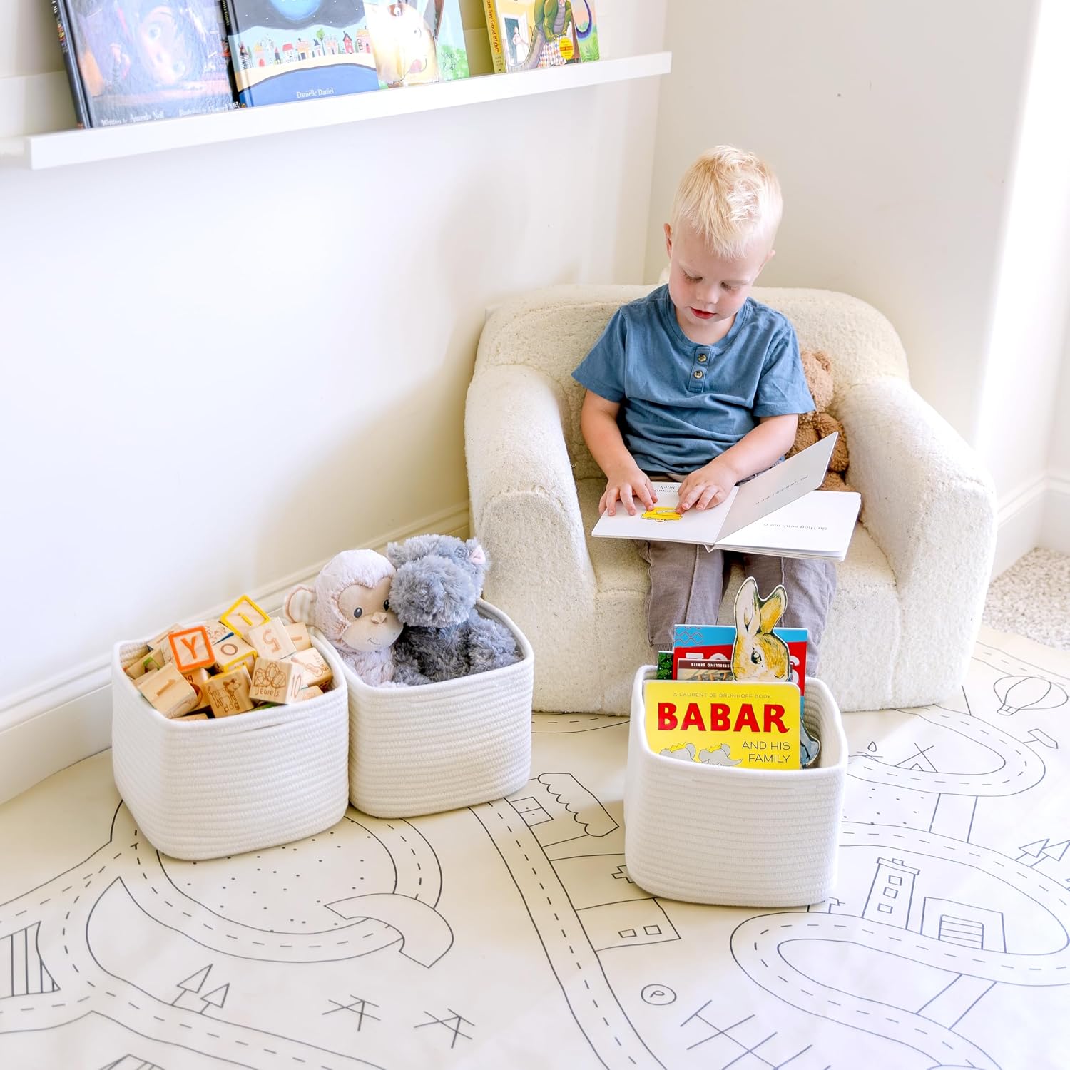 Cotton Rope Woven Storage Organizer Baskets