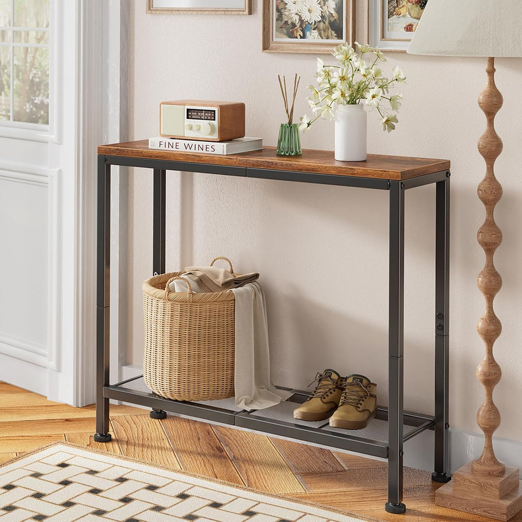 Narrow Rustic Entryway Sofa Console Table
