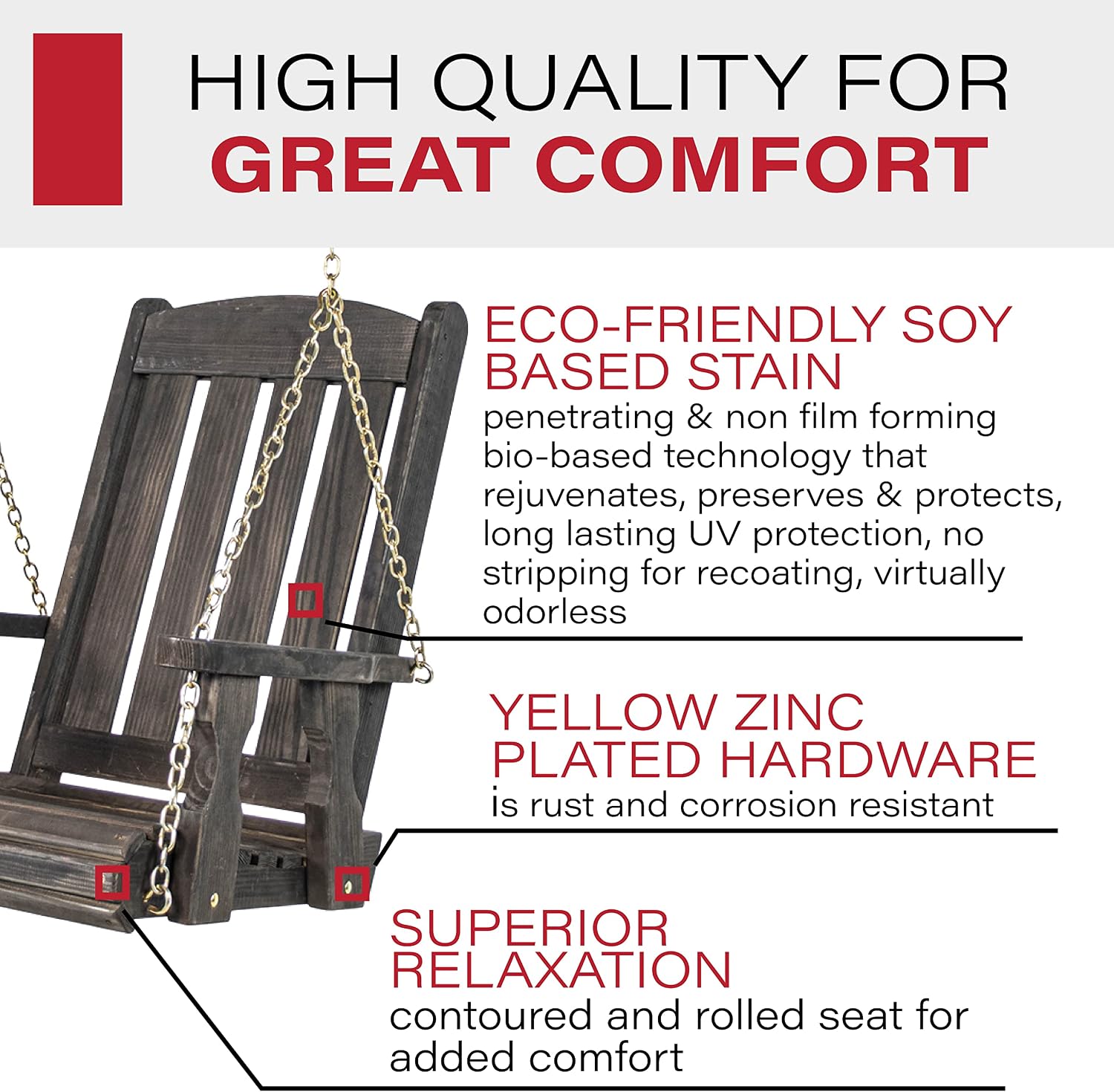 Heavy‑Duty Outdoor Mission Swing Chair