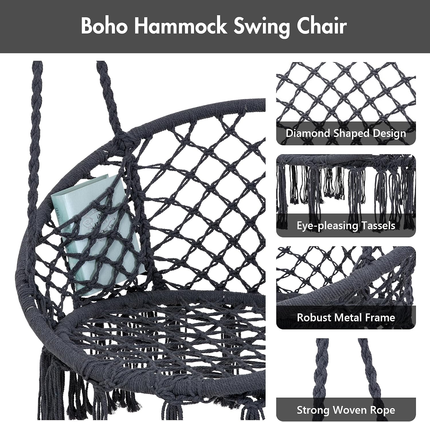 Hammock Swing Chair With Stand Cushion