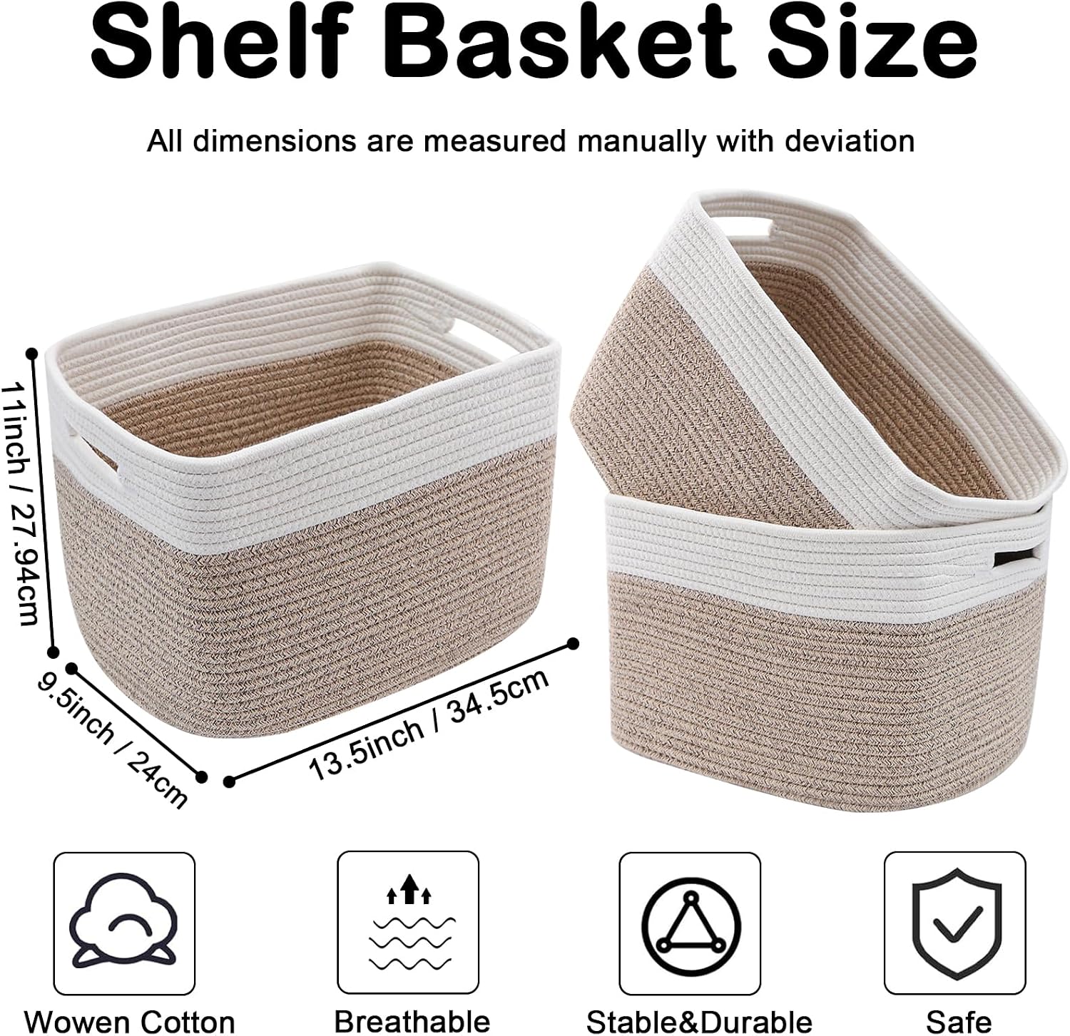 Woven Storage Baskets With Sturdy Handles