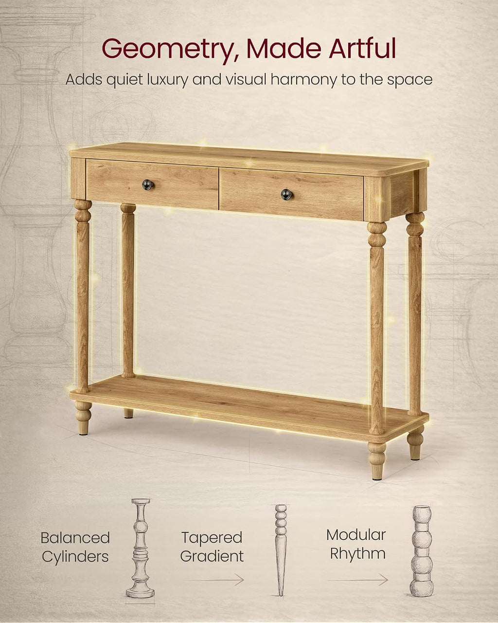 Narrow Wood‑Leg Entryway Sofa Console Table