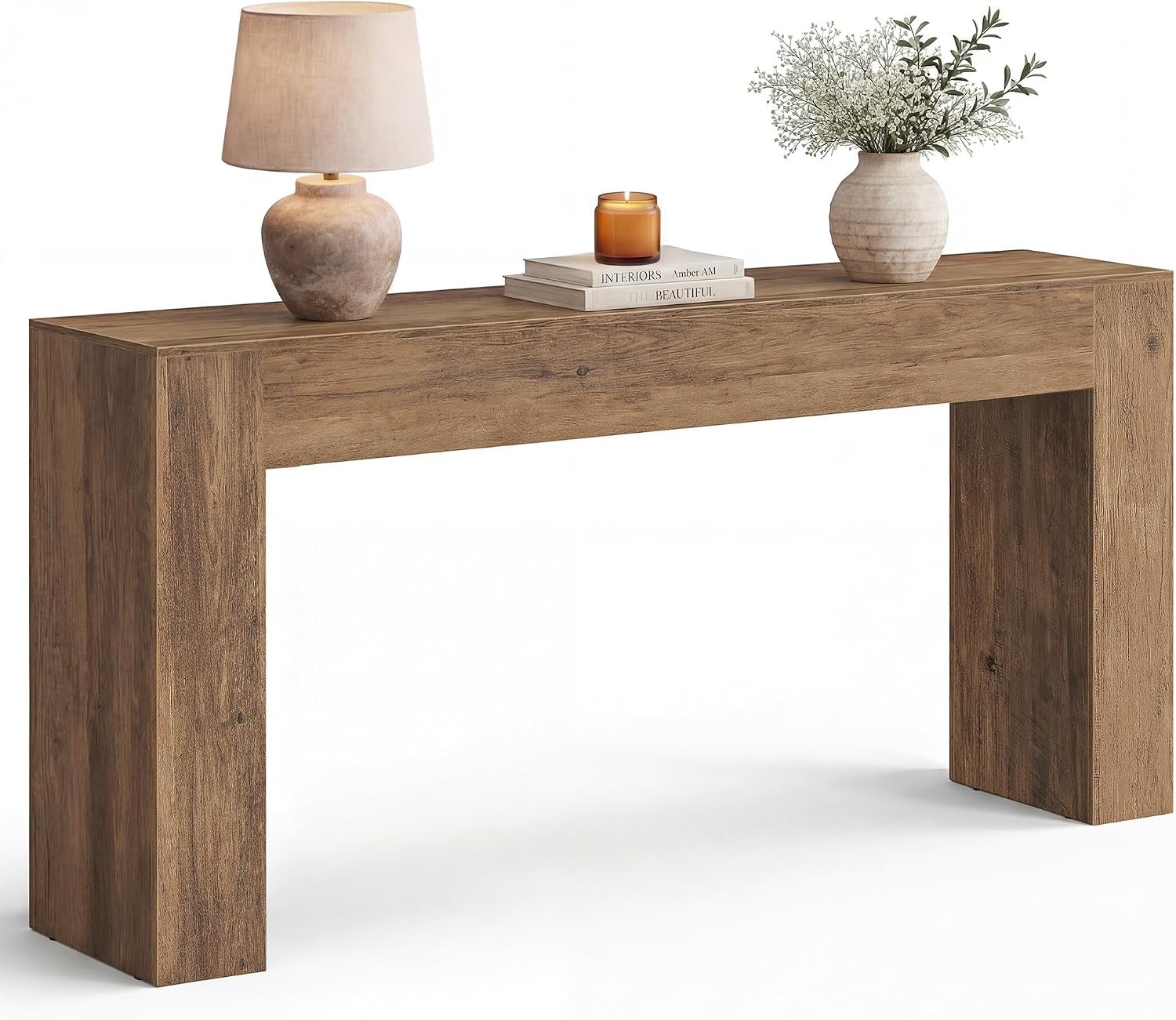 Farmhouse Thick‑Top Long Entryway Console Table
