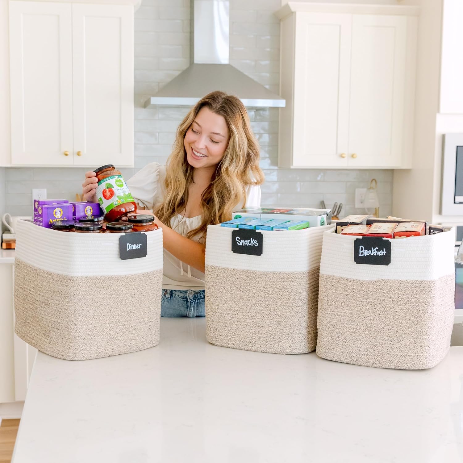 Cotton Rope Woven Cube Storage Baskets