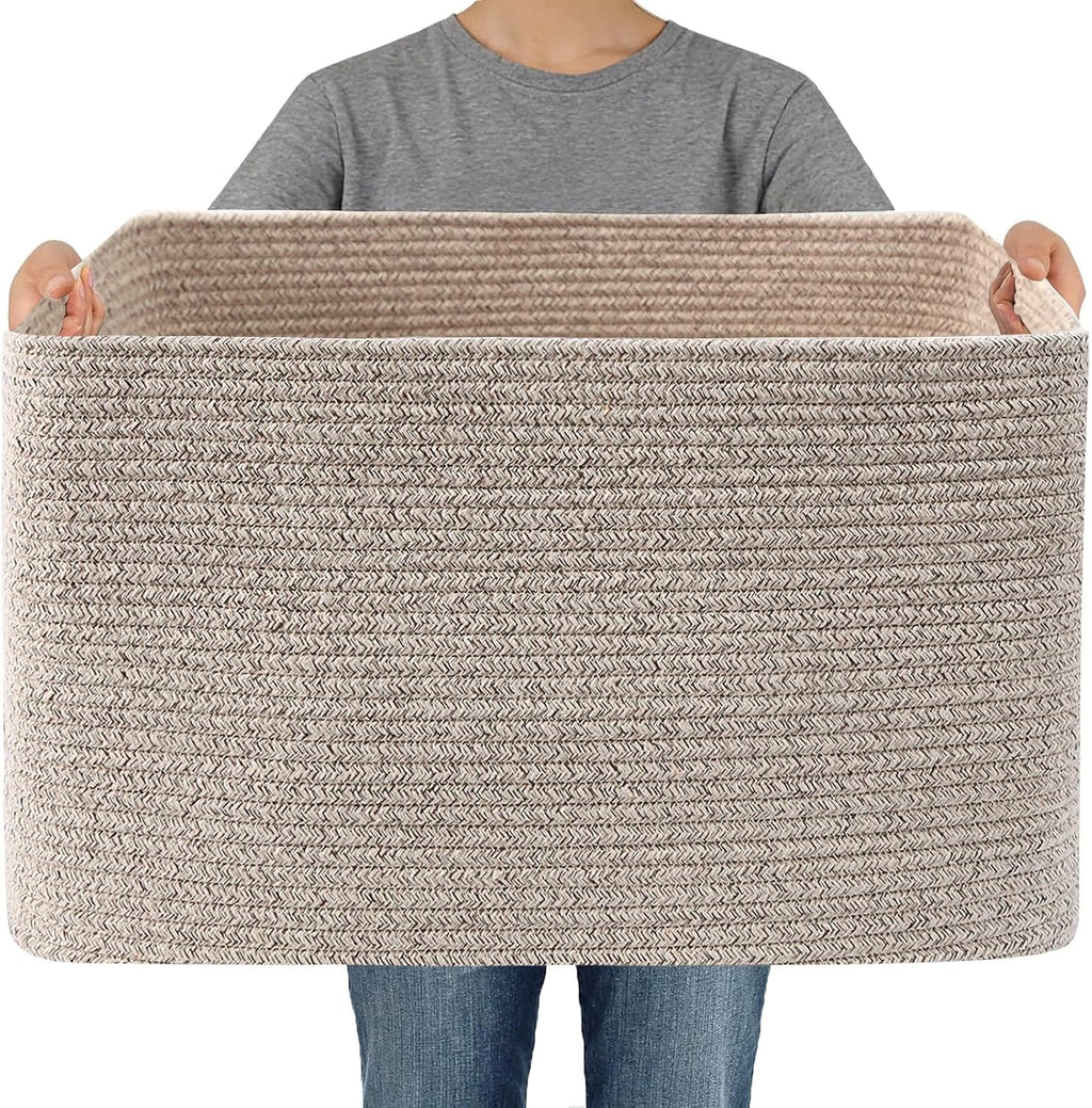 Large Woven Cotton Rope Storage Basket
