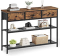 Narrow Entryway Console Table With Fabric Drawers