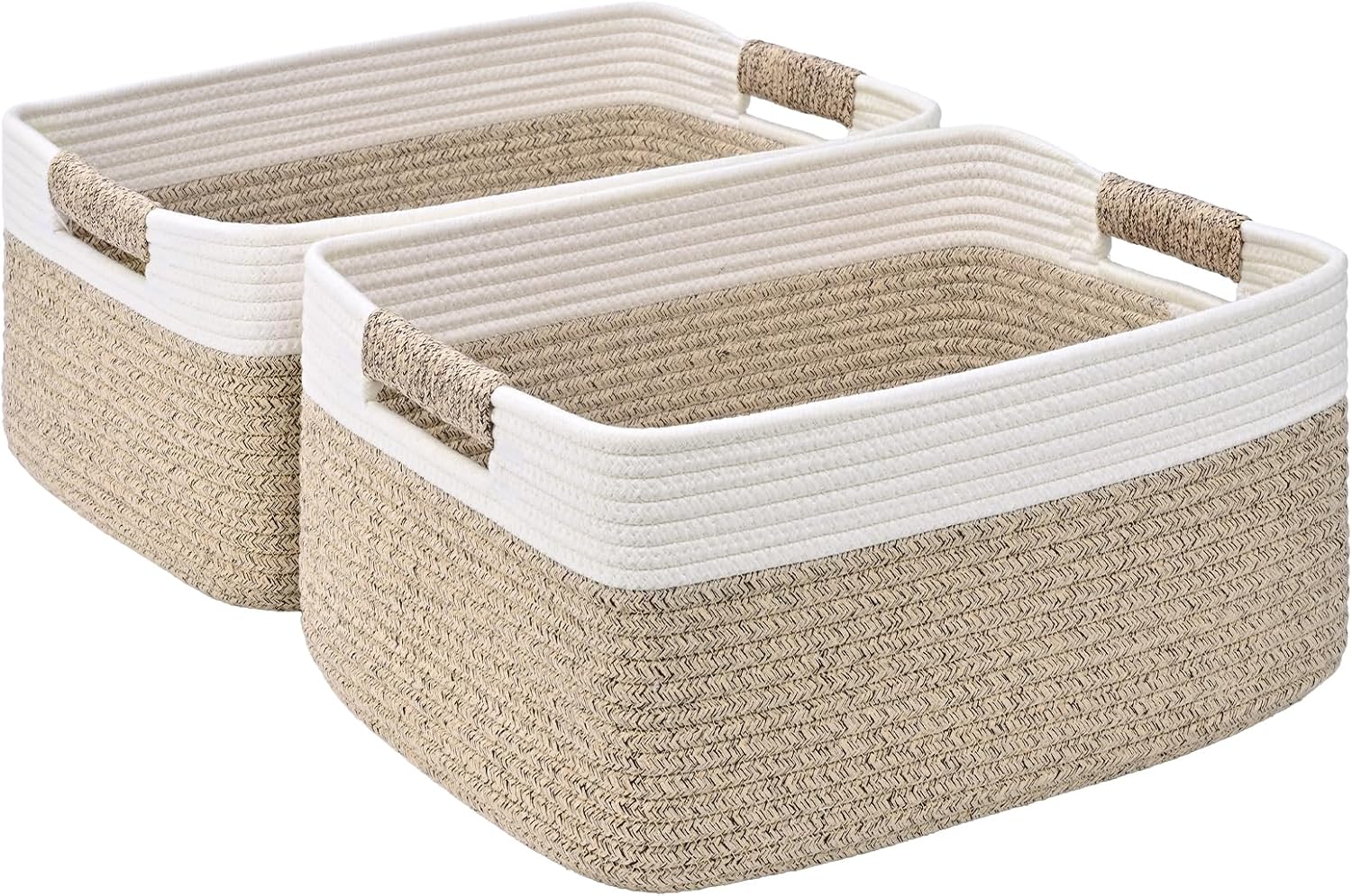 Large Woven Cotton Rope Storage Baskets