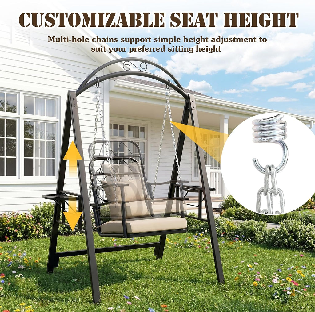 Outdoor Porch Swing Chair With Stand