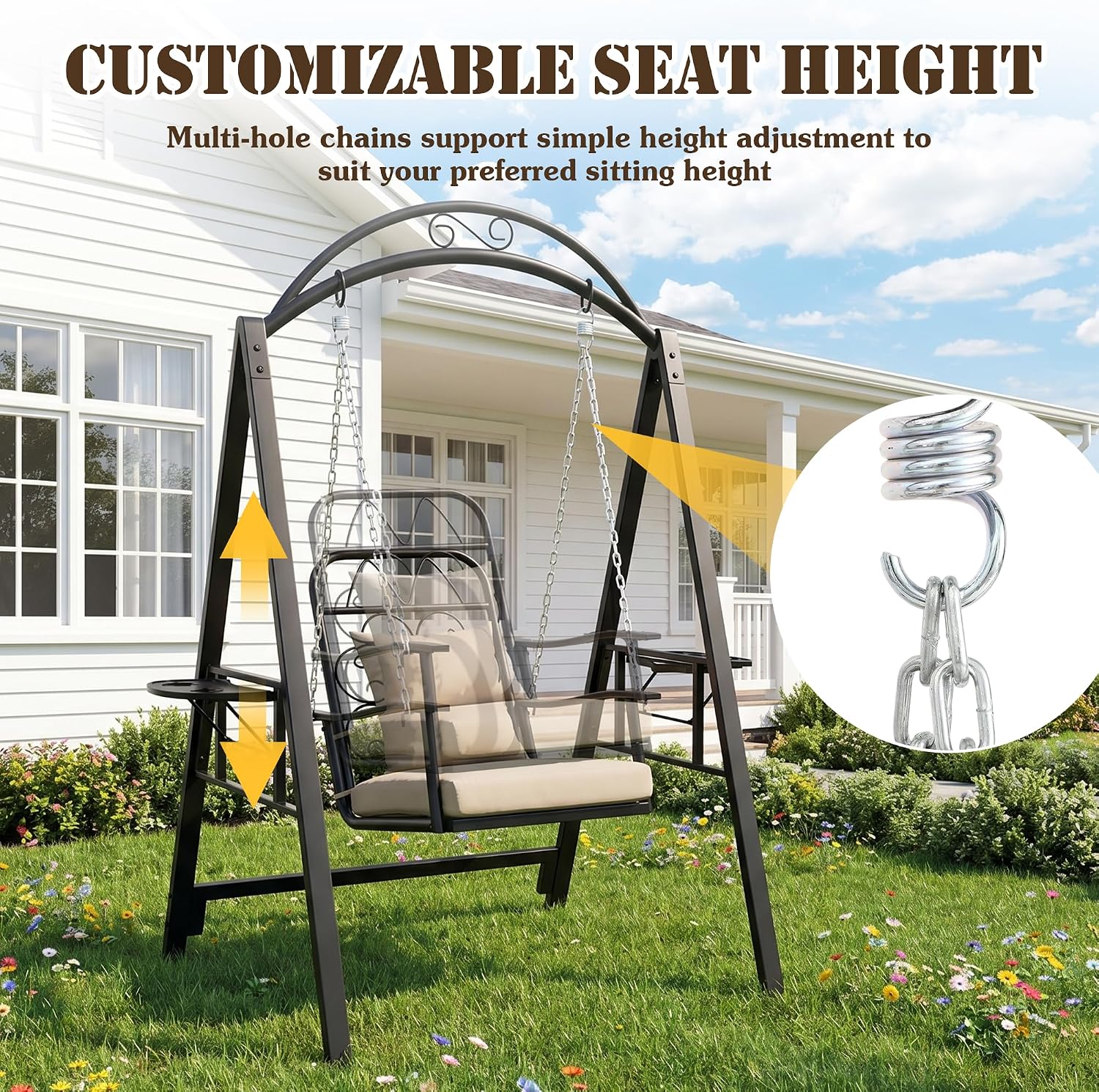 Outdoor Porch Swing Chair With Stand