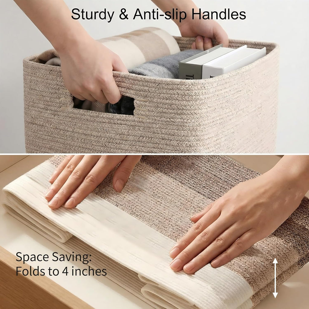 Large Woven Cotton Rope Storage Basket
