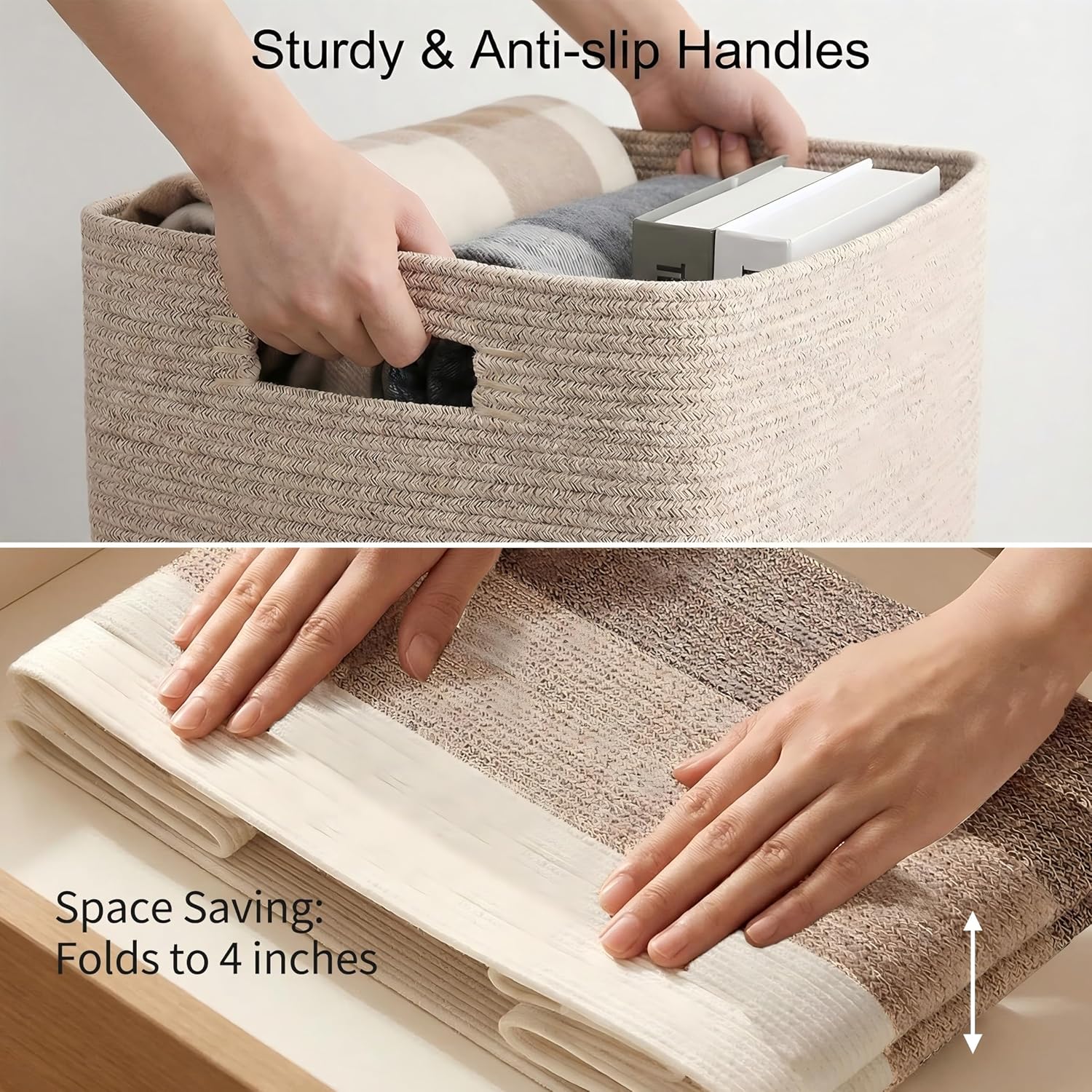Large Woven Cotton Rope Storage Basket