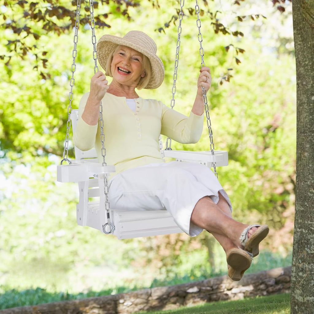 Heavy‑Duty Wooden Porch Swing Chair