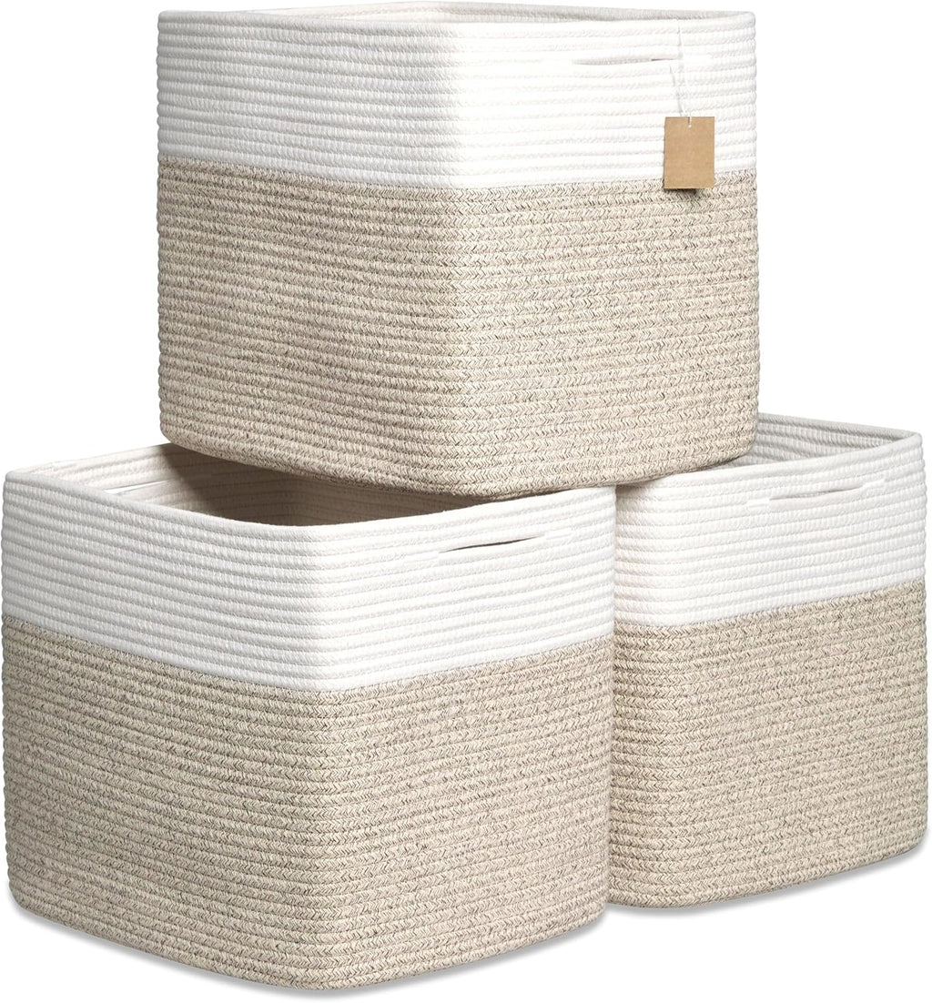 Cotton Rope Woven Cube Storage Baskets