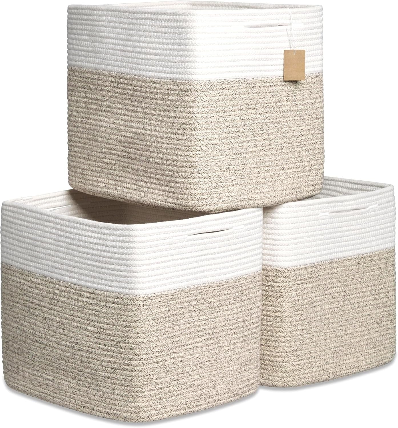 Cotton Rope Woven Cube Storage Baskets